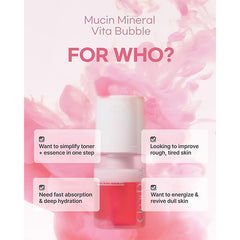 ClearDea. Mucin Mineral Vita Bubble First Essence 60ml - Kosmetica