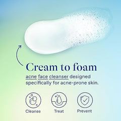 Differin Maximum Strength Acne Foaming Cleanser With 10% Benzoyl Peroxide For Acne Treatment 148ml