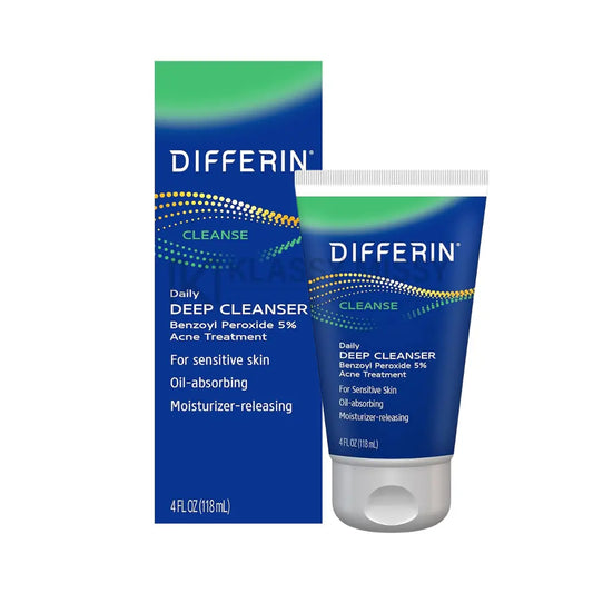 Differin Daily Deep Facial Cleanser With 5% Benzoyl Peroxide For Acne Prone Skin 118ml