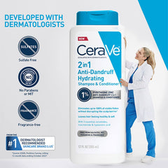 CeraVe Anti-Dandruff Hydrating 2-in-1 Shampoo & Conditioner 355ml