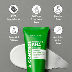 Nine Less A-Control Heartleaf & BHA Cleanser 120ml