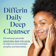 Differin Daily Deep Facial Cleanser With 5% Benzoyl Peroxide For Acne Prone Skin 118ml