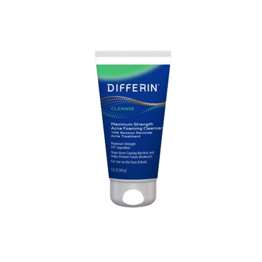 Differin Maximum Strength Acne Foaming Cleanser With 10% Benzoyl Peroxide For Acne Treatment 148ml