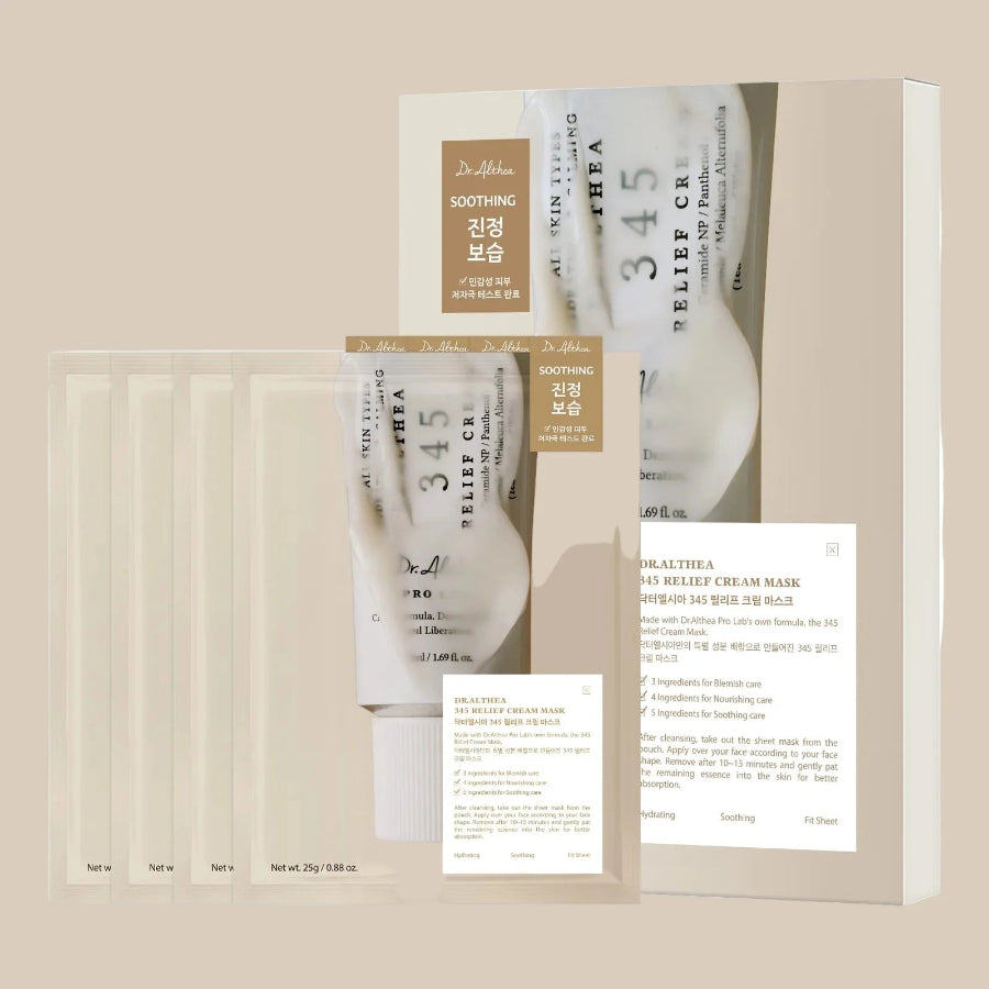 Dr.Althea 345 Relief Cream Mask Set (25g x 4 sheets) - Kosmetica